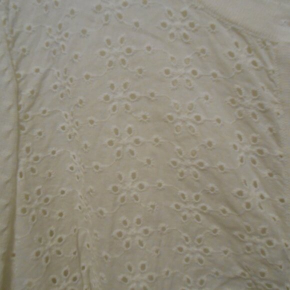 Karl Lagerfeld Eyelet-Paneled White Cardigan OFFERS WELCOME - Picture 5 of 6